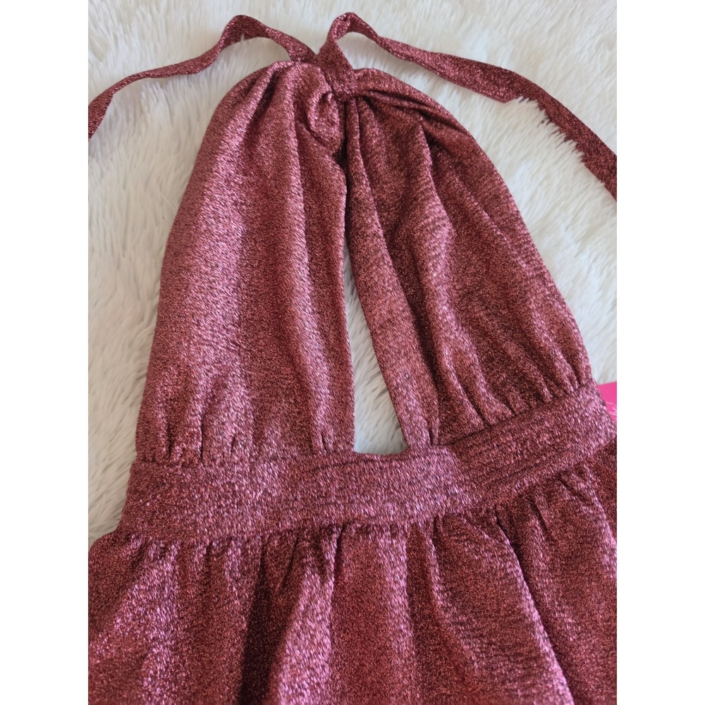 BUDDY LOVE Talia Halter Maxi Ruffle Glitter Long Dress- Valentine - S - Picture 4 of 12